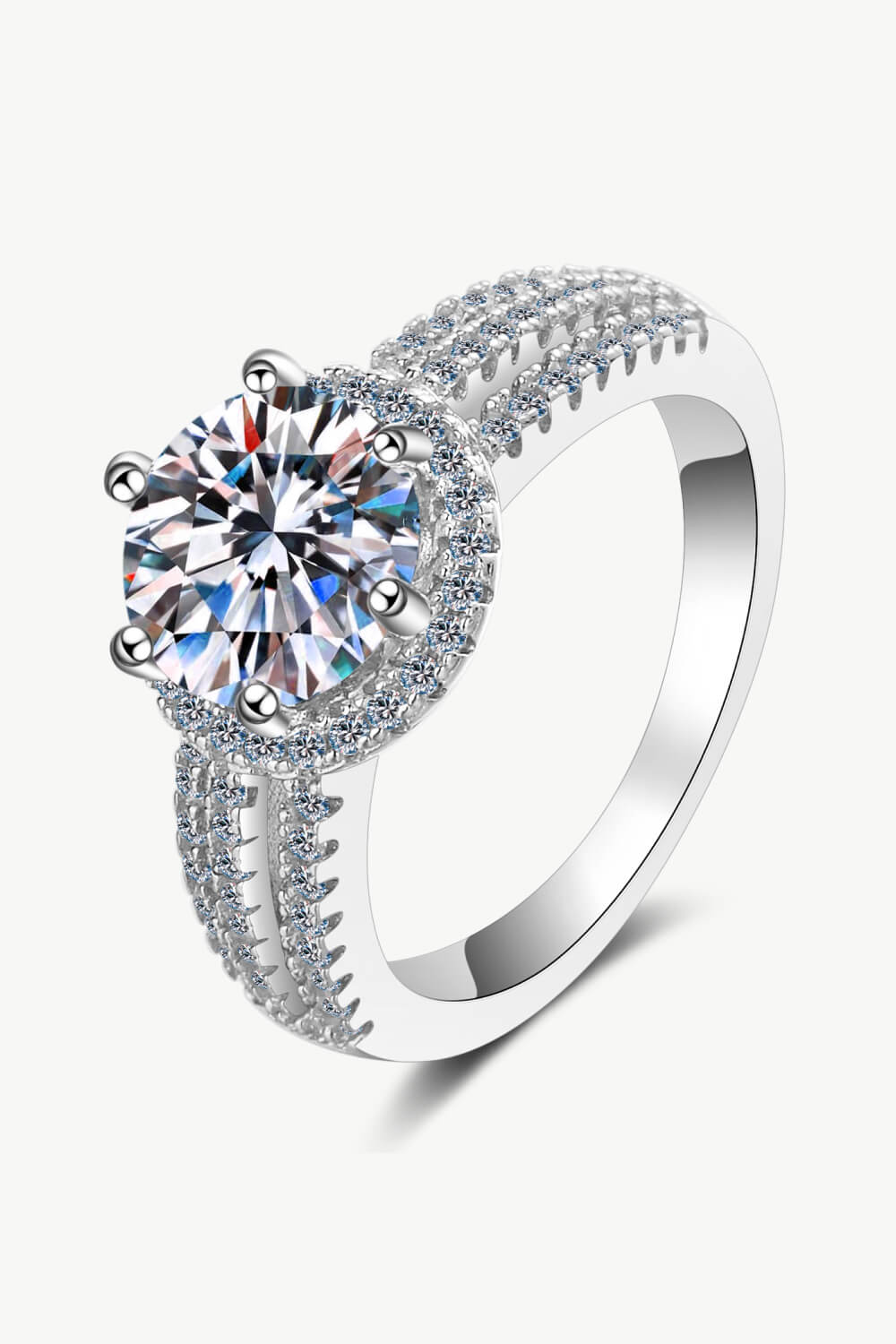 sterling silver moissanite ring