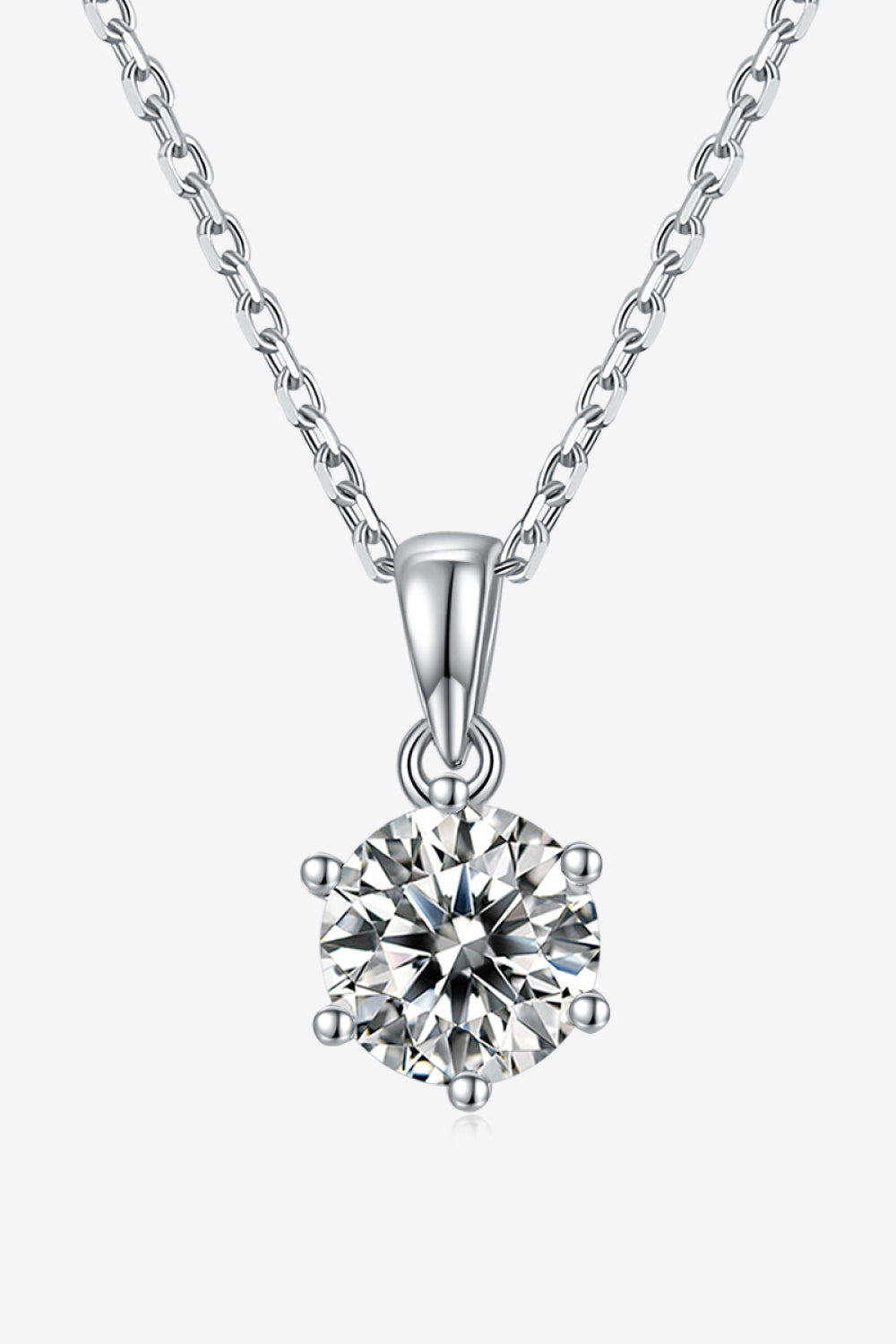 1 carat necklace sterling silver