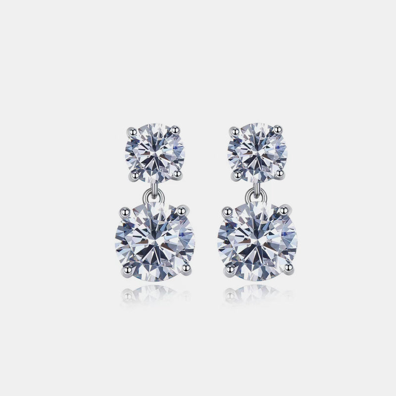 10 carat moissanite sterling silver earrings