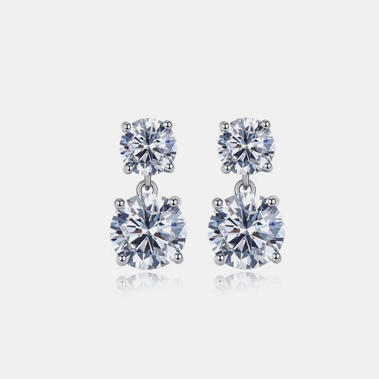 10 carat moissanite sterling silver earrings