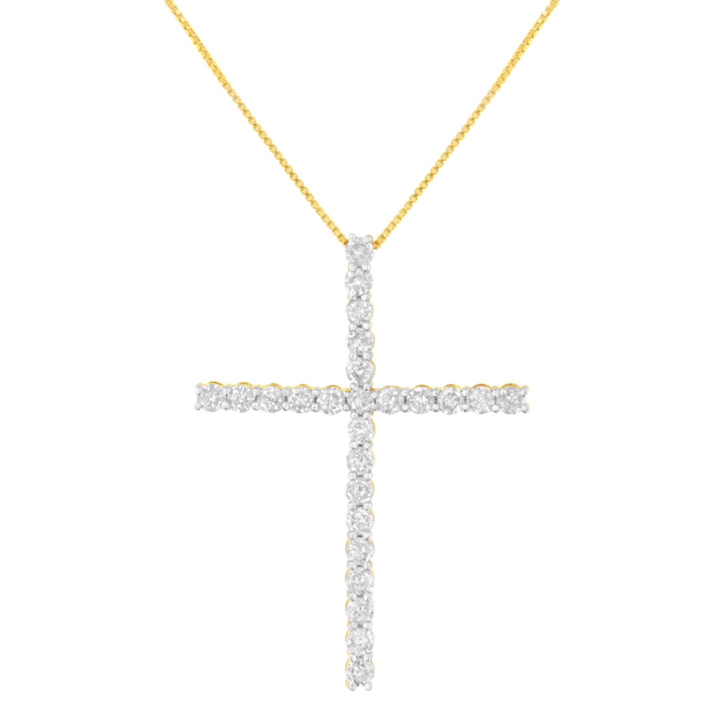 round shape diamond cross pendant necklace