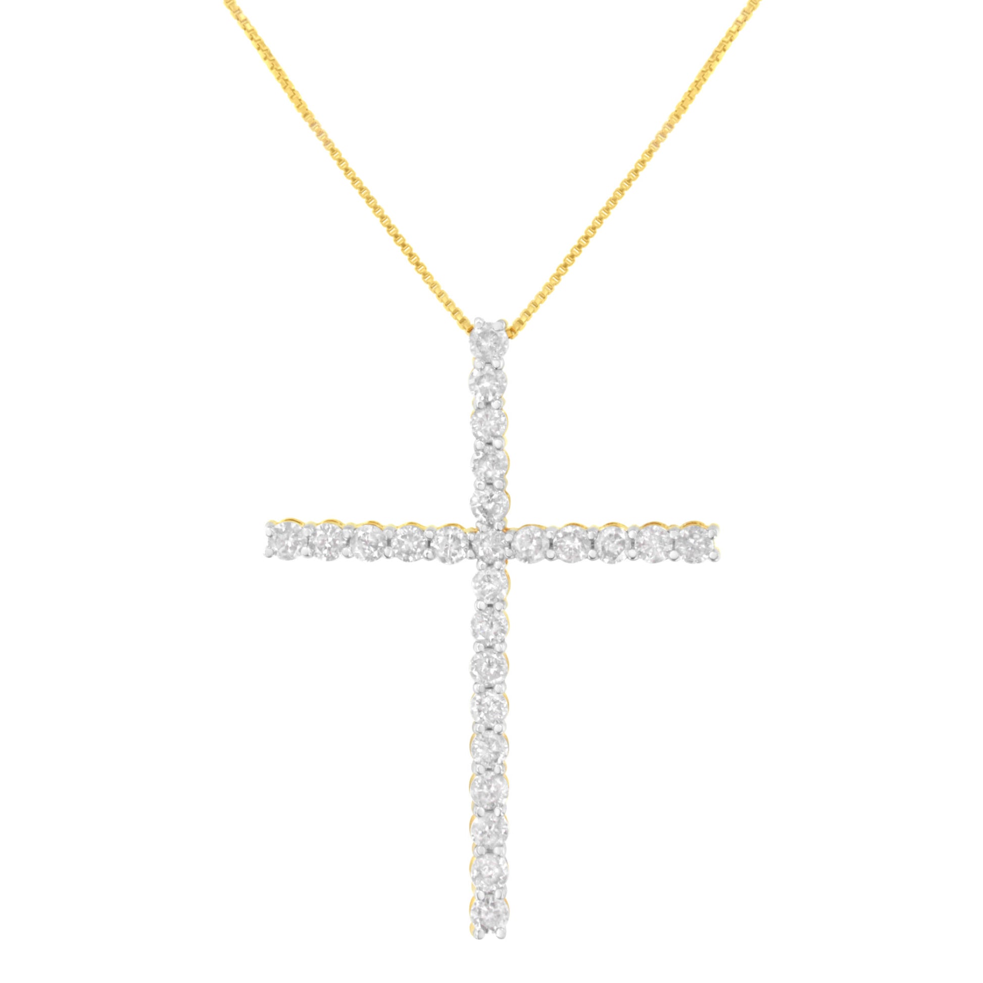 round shape diamond cross pendant necklace