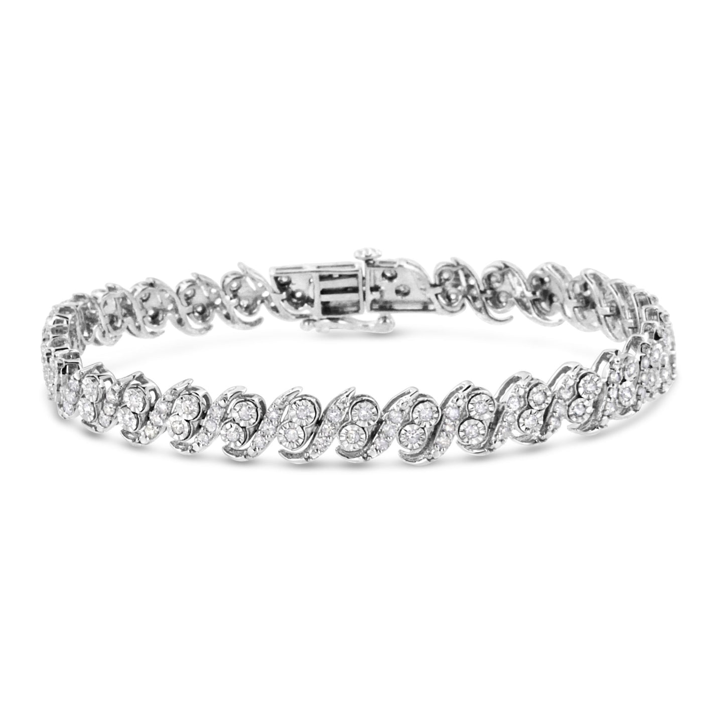 round cut diamond link bracelet