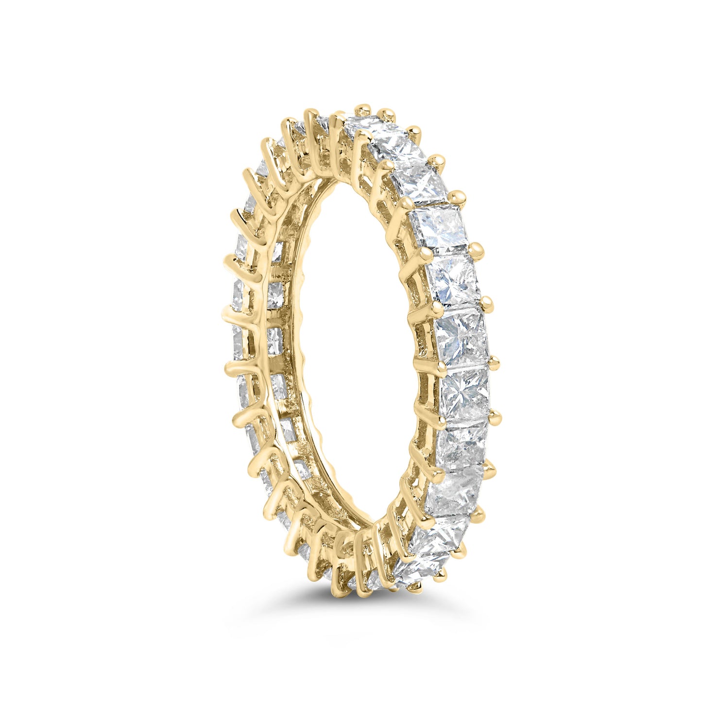 14K Yellow Gold 3.0 Cttw Shared Prong-Set Princess-cut Diamond Eternity Band Ring (H-I Color, SI1-SI2 Clarity)