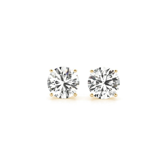 3 cttw Certified IGI Lab Grown Round Diamond Stud Earrings 14k Yellow Gold (G/VS2)