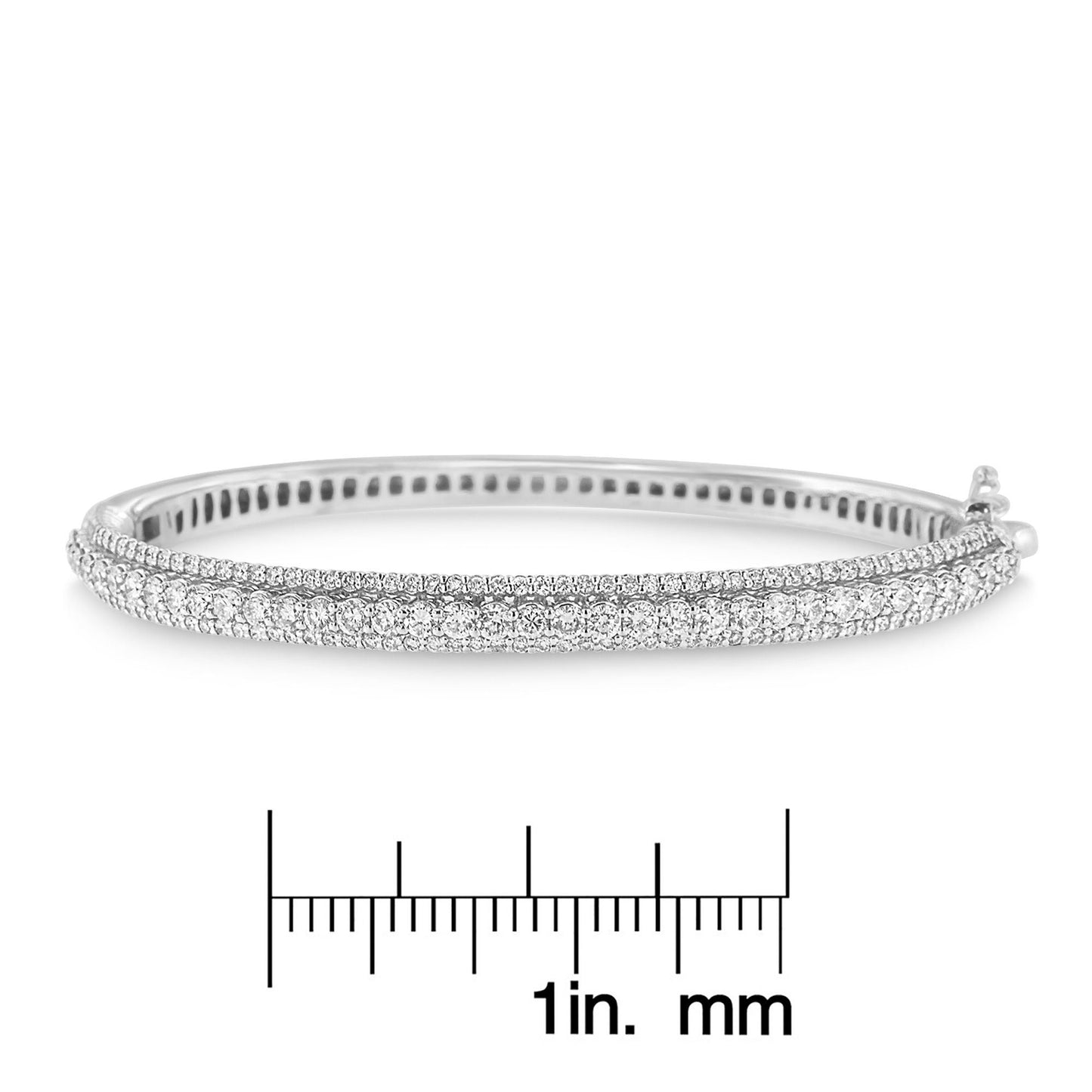 14K White Gold Round-Cut Diamond Bangle (3 cttw, H-I Color, SI1-SI2 Clarity)