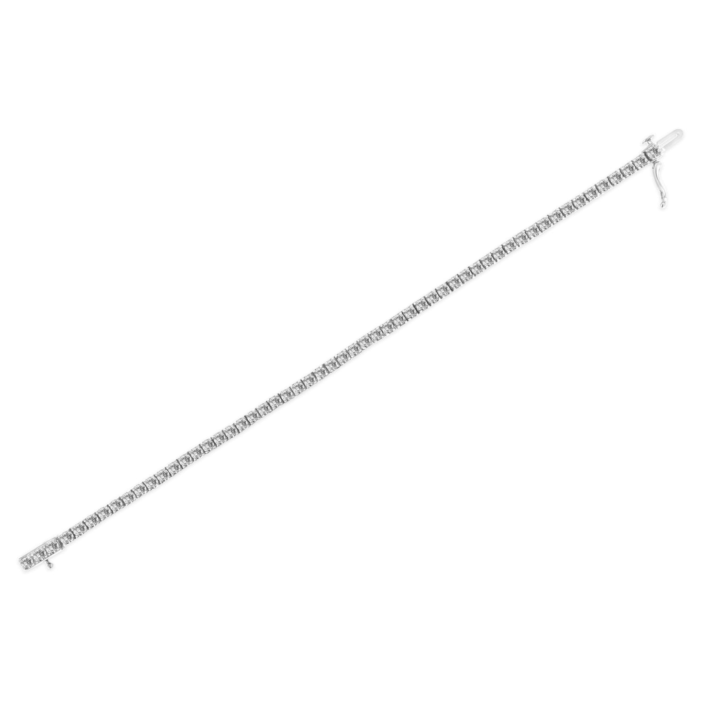 10K White Gold 2.0 Cttw Prong Set Round-Cut 7.25" Classic Lab Grown Diamond Tennis Bracelet (G-H Color, VS2-SI1 Clarity)