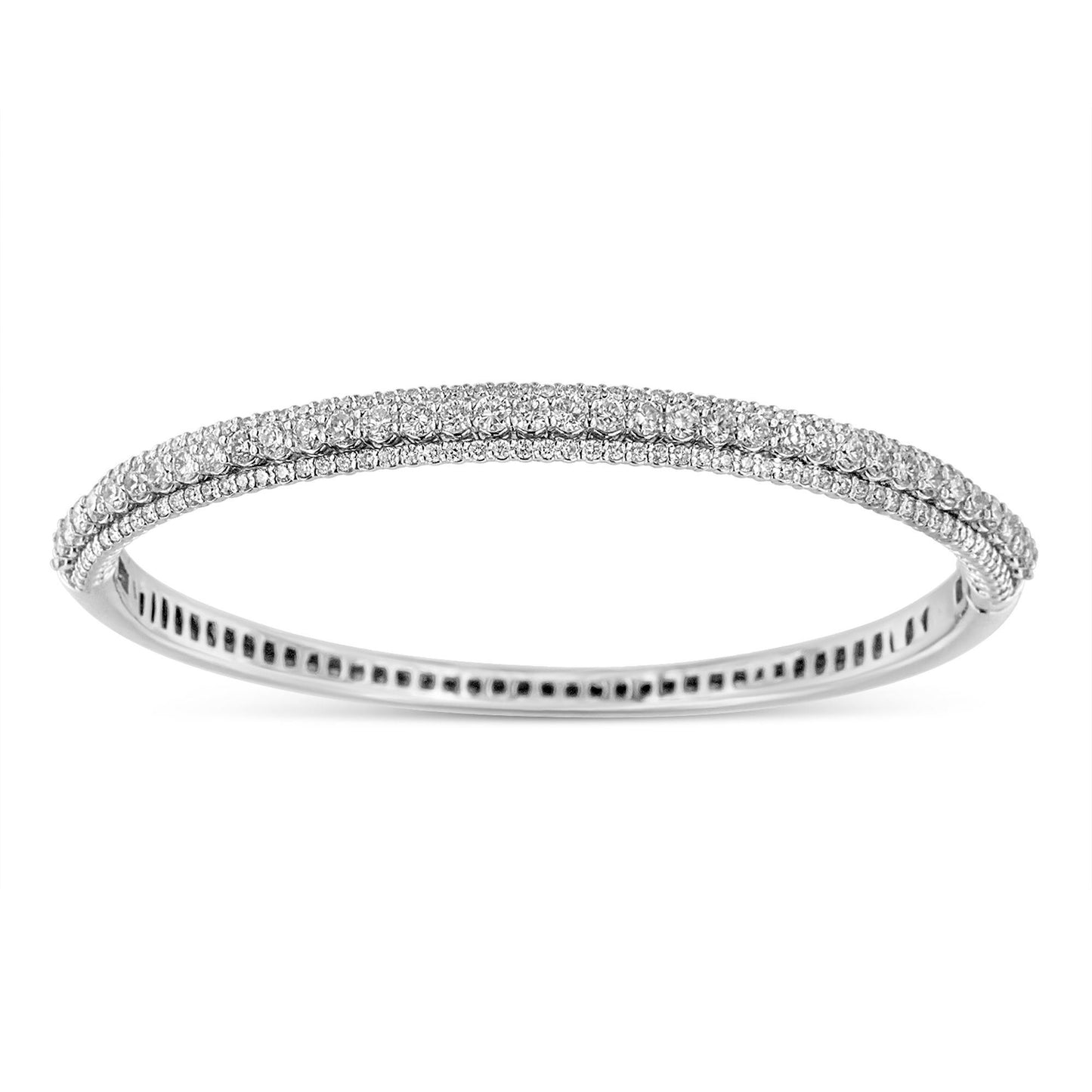 14K White Gold Round-Cut Diamond Bangle (3 cttw, H-I Color, SI1-SI2 Clarity)