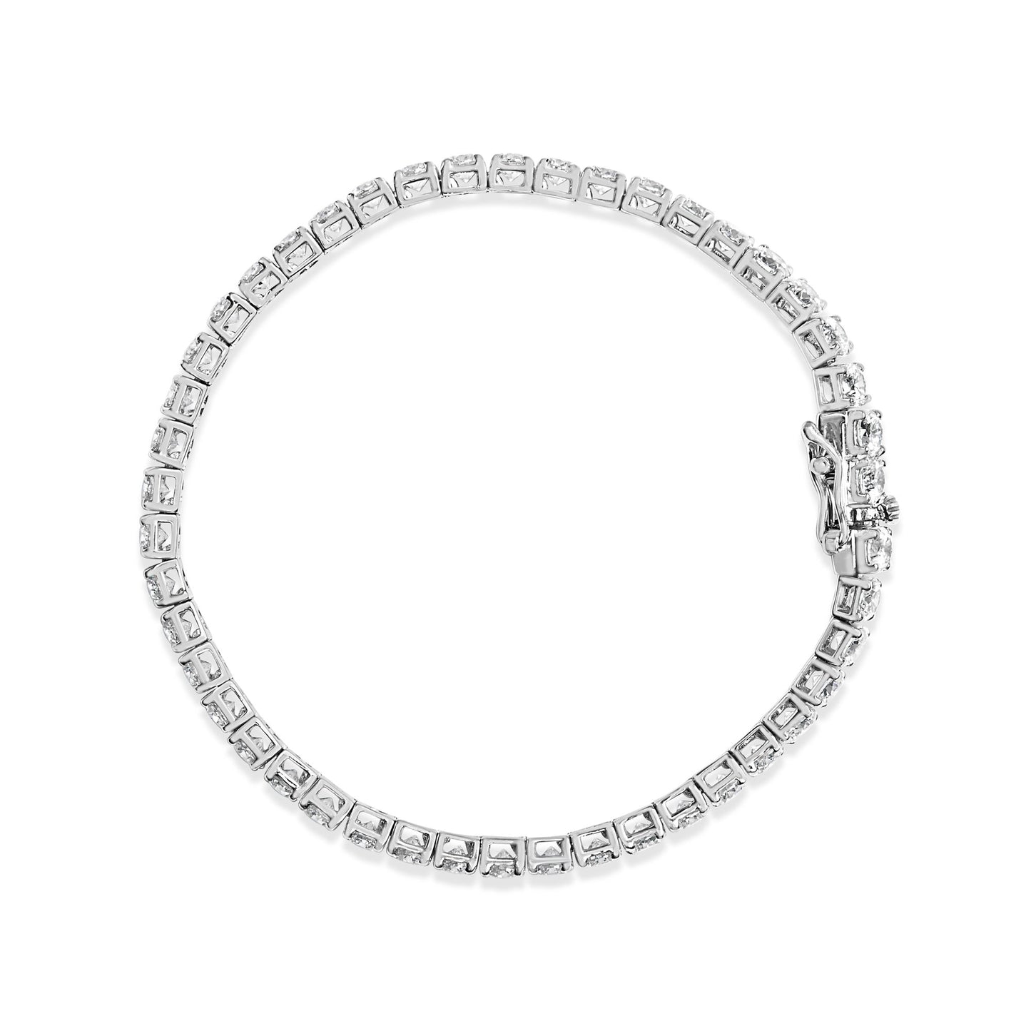 10K White Gold 2.0 Cttw Prong Set Round-Cut 7.25" Classic Lab Grown Diamond Tennis Bracelet (G-H Color, VS2-SI1 Clarity)