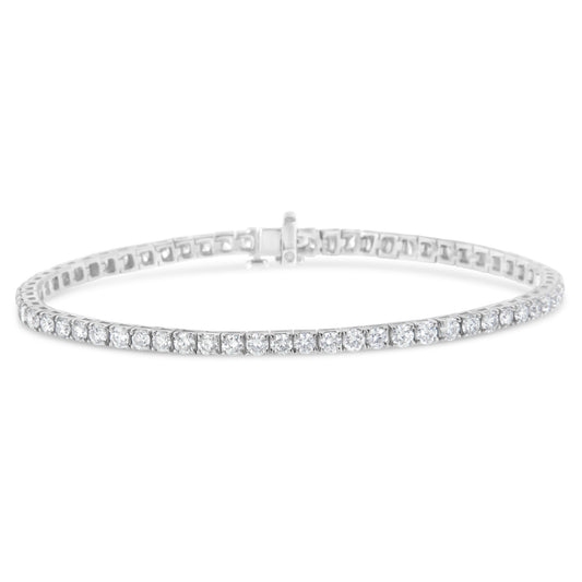 IGI Certified Diamond 14K White Gold Classic 7' Tennis Bracelet - Choice of Carat Weights