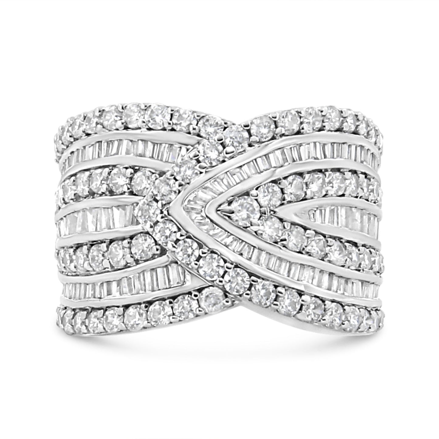 diamond multi row band ring