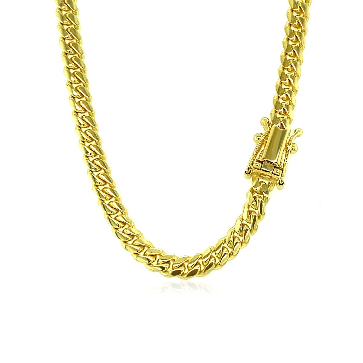 3.9mm 10k Yellow Gold Classic Miami Cuban Solid Chain