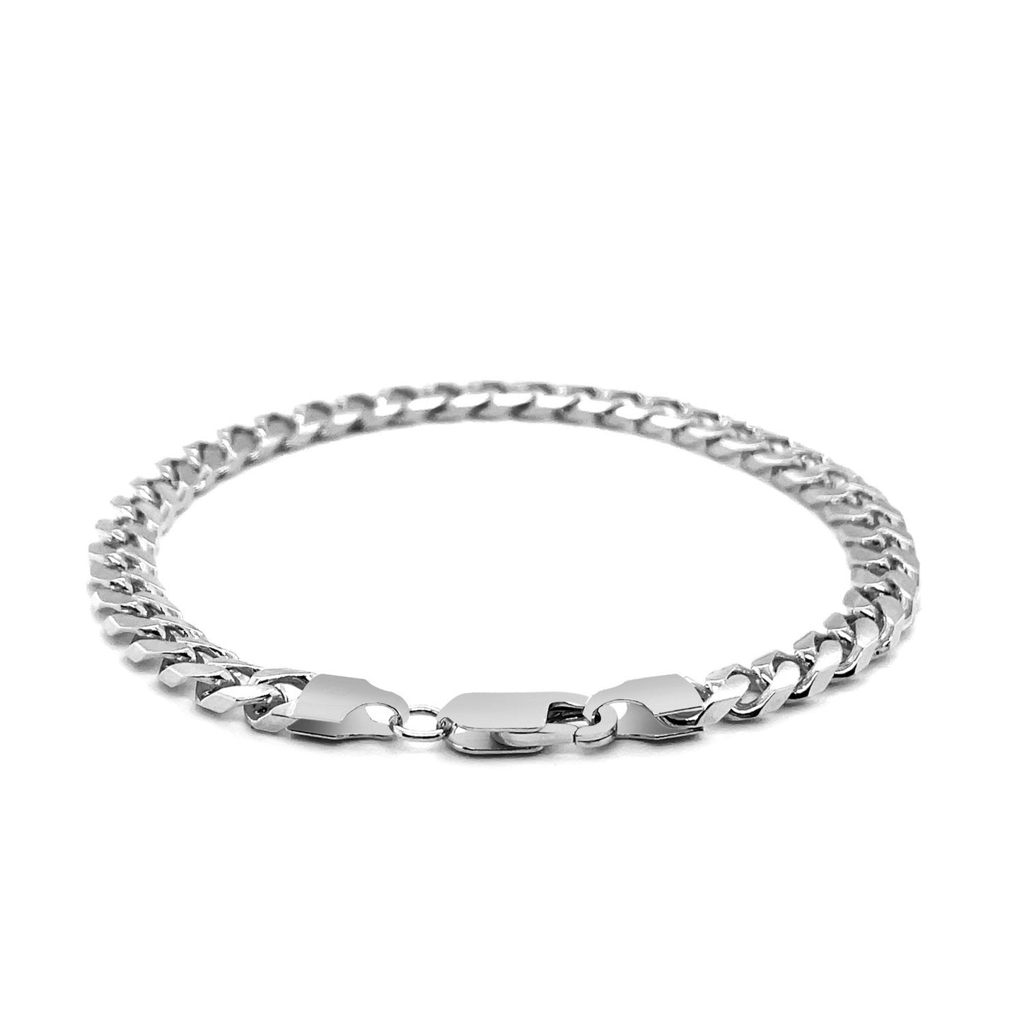 5.8mm 14k White Gold Solid Miami Cuban Bracelet