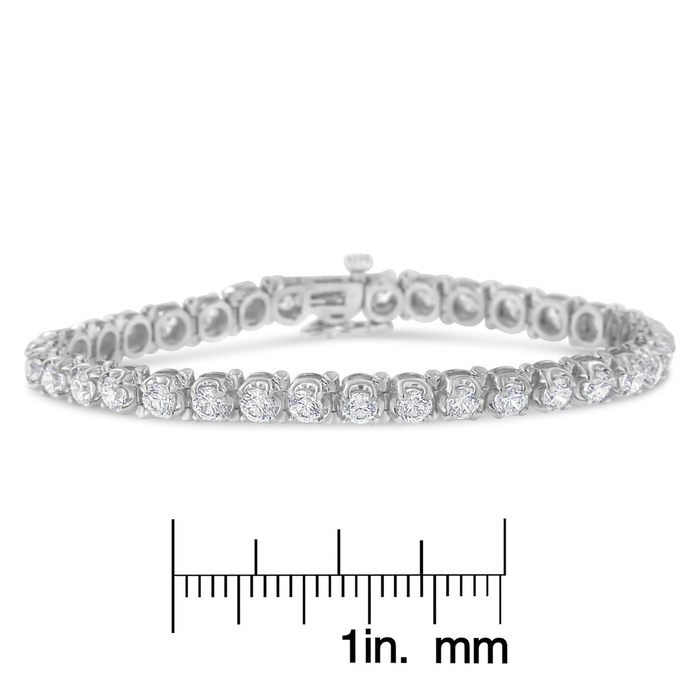 IGI Certified 7.0 Cttw Round-Brilliant Diamond 14K White Gold 7' Hinged Tennis Bracelet (H-I Color, I1-I2 Clarity)