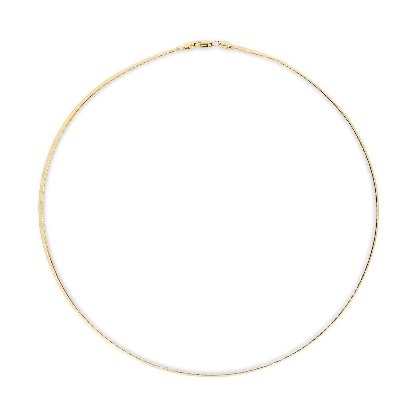 Unisex Solid 14K Gold 2.8mm Imperial Herringbone Chain Necklace