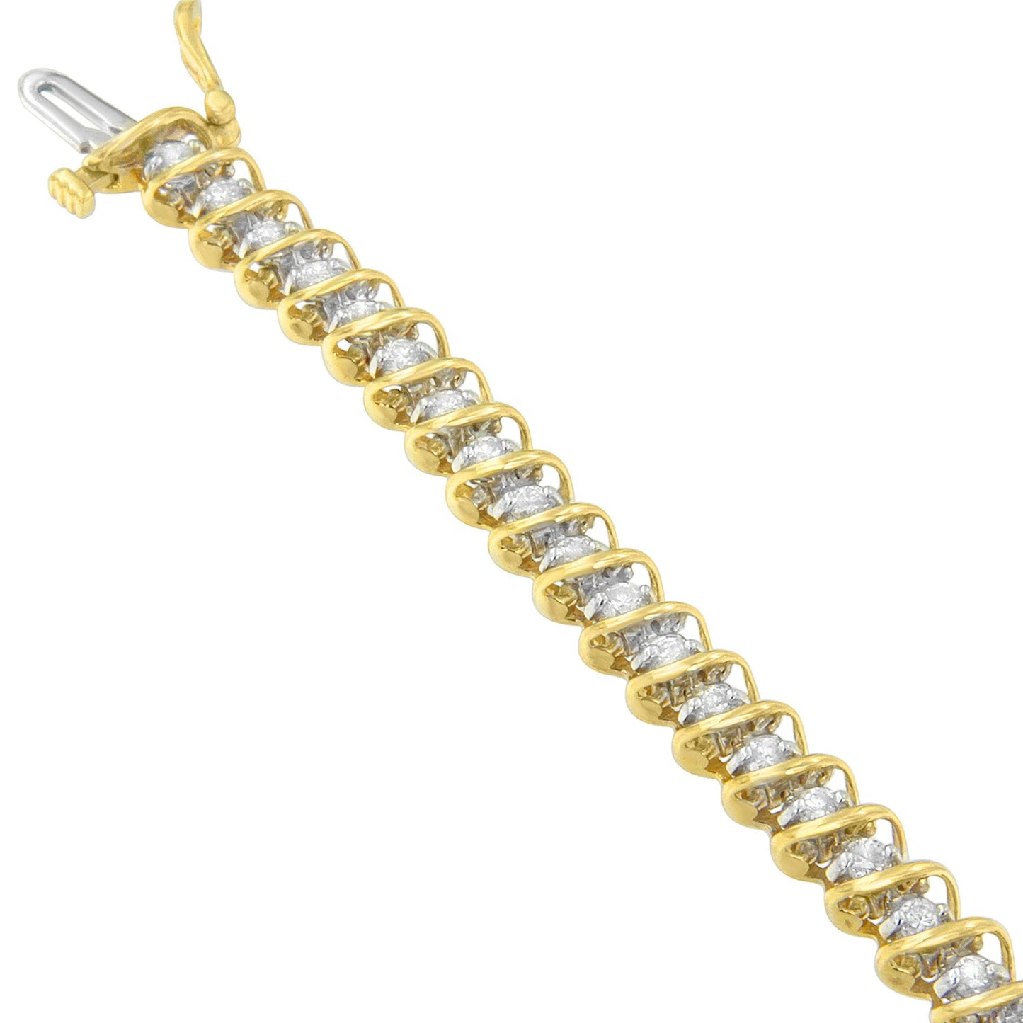 18K Yellow Gold Round Cut Diamond Tennis Bracelet (3.00 cttw, I-J Color, I1-I2 Clarity)