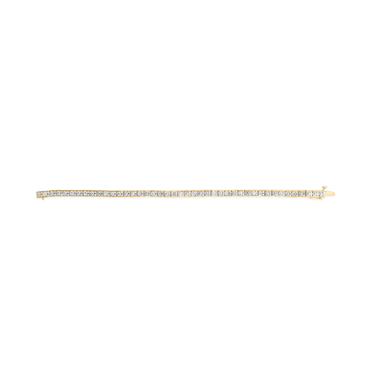 10K Yellow Gold 4.00 Cttw Channel Set Round Diamond Tennis 7" Bracelet (J-K Color, I1-I2 Clarity)