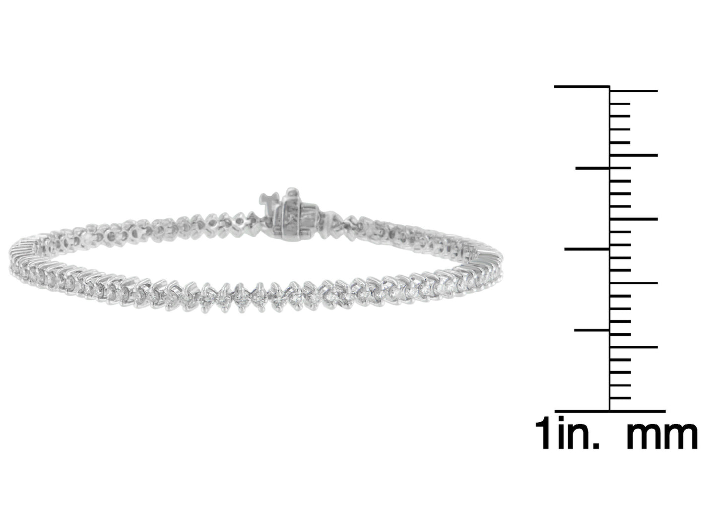 14K White Gold Round Cut Diamond Tennis Bracelet (2.00 cttw, H-I Color, SI2-I1 Clarity)