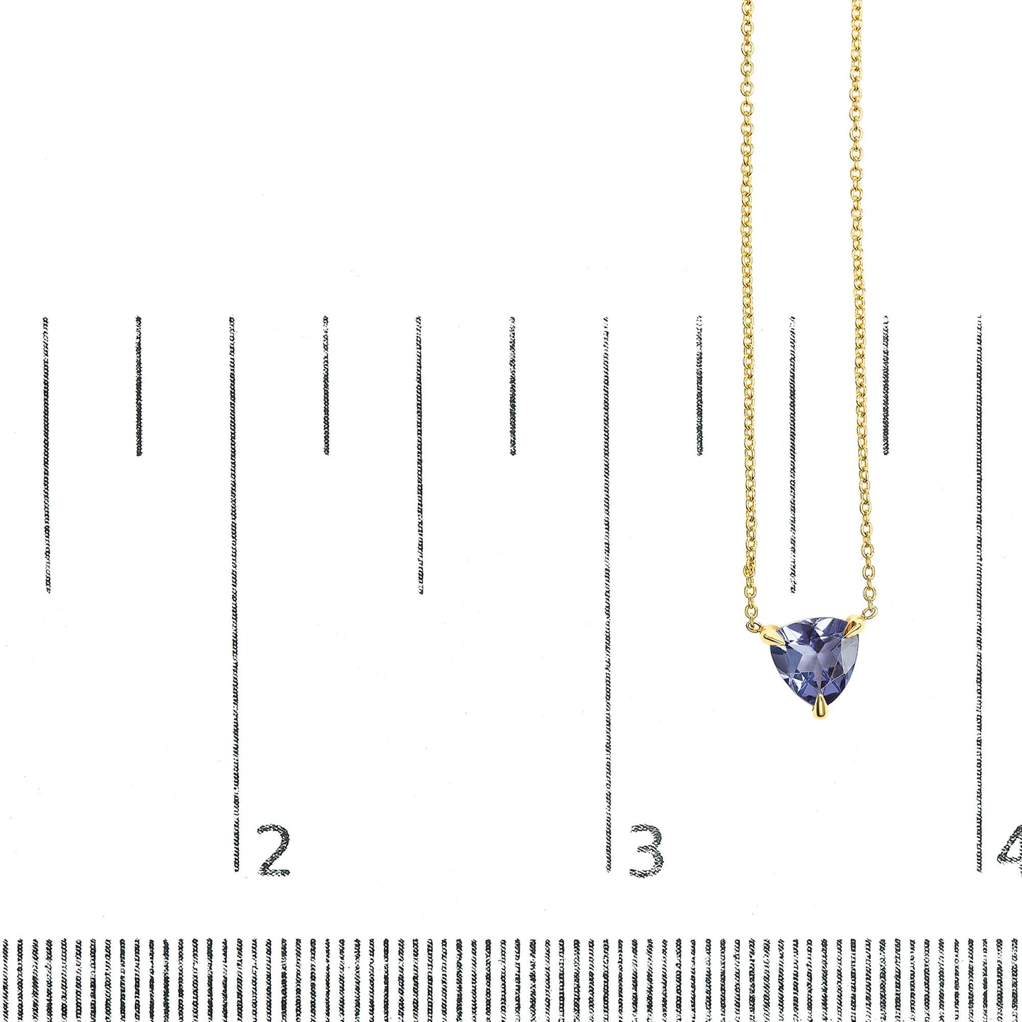 14k Yellow Gold 3-Prong Martini Set Blue Tanzanite Trillion Solitaire 18" Pendant Necklace