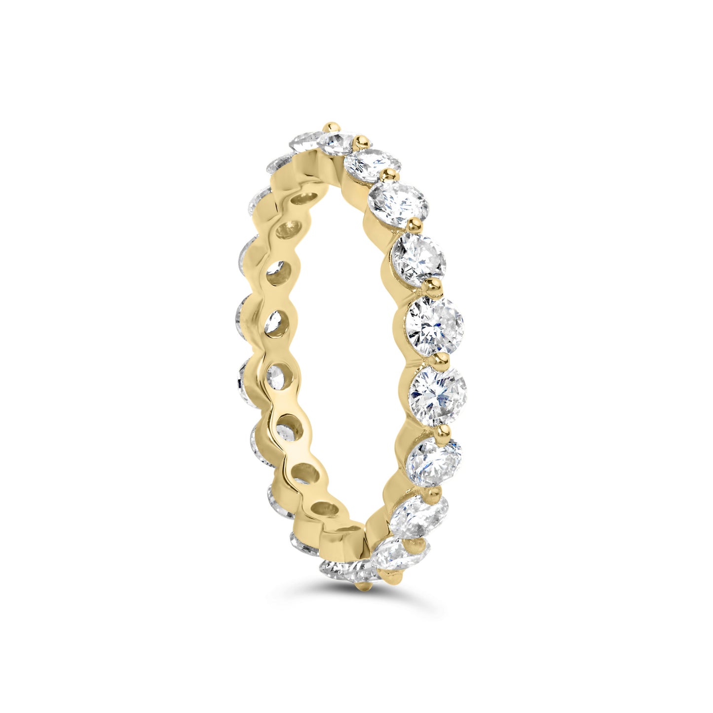 14K Yellow Gold 2.0 Cttw 2 Prong Set Diamond Eternity Band Ring (SI1-SI2 Clarity, I-J Color)