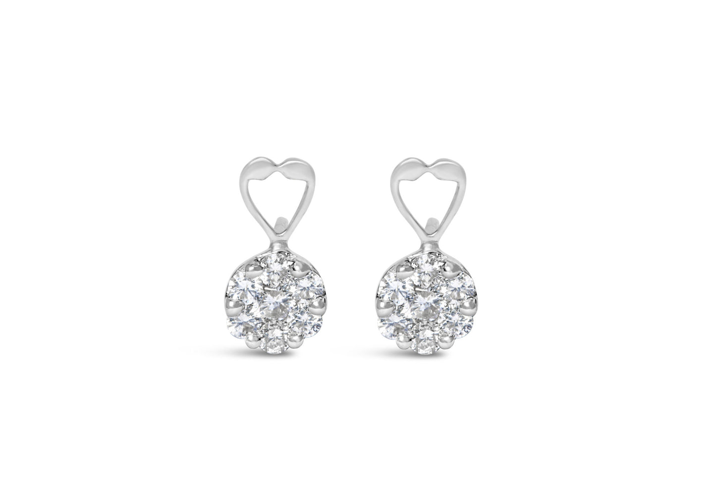 14K White Gold 1 1/4 cttw Round Cut Diamond Earrings (H-I, I1-I2)