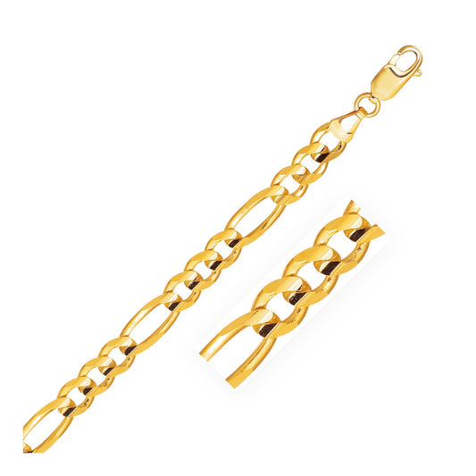 10k yellow gold solid figaro chain