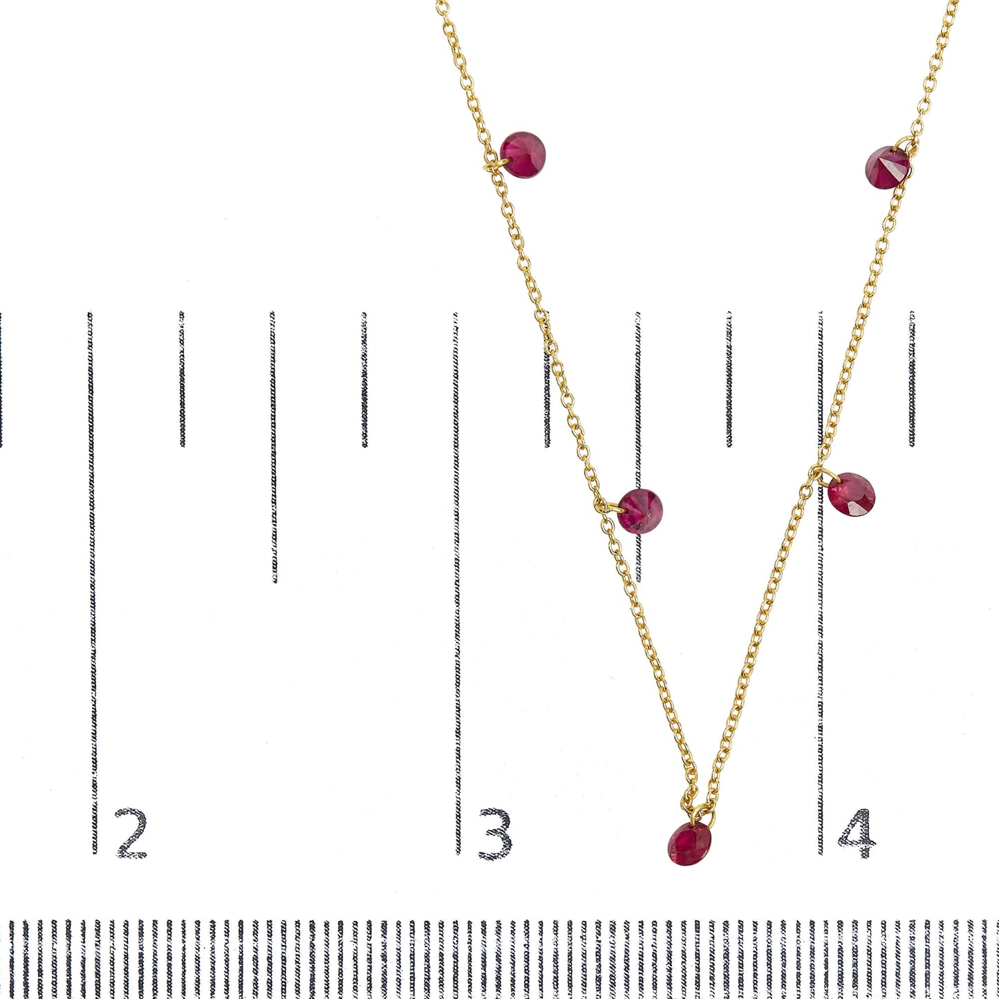 18K Yellow Gold Necklace 1 1/3 Cttw Dangling Red Ruby Drop 18" Chain Collar