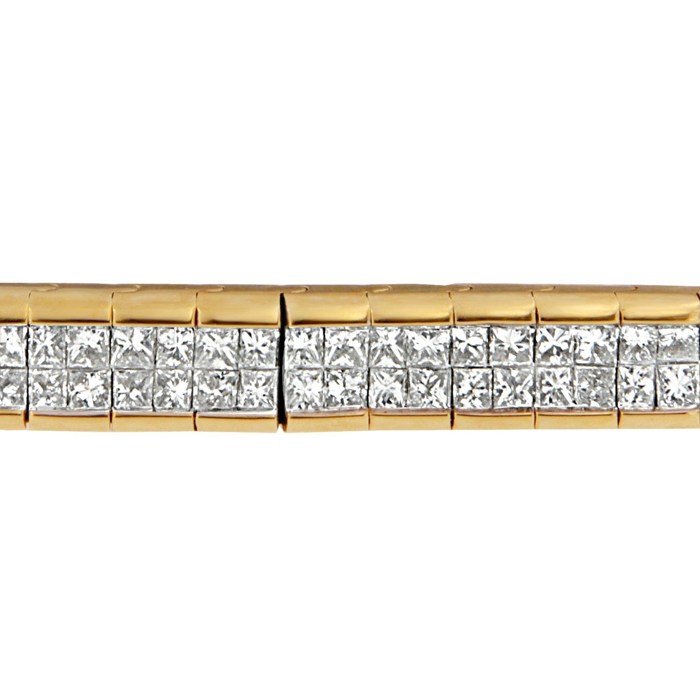 14K Yellow Gold Princess Cut Diamond Banded Bracelet (1.00 cttw, G-H Color, VS1-VS2 Clarity)