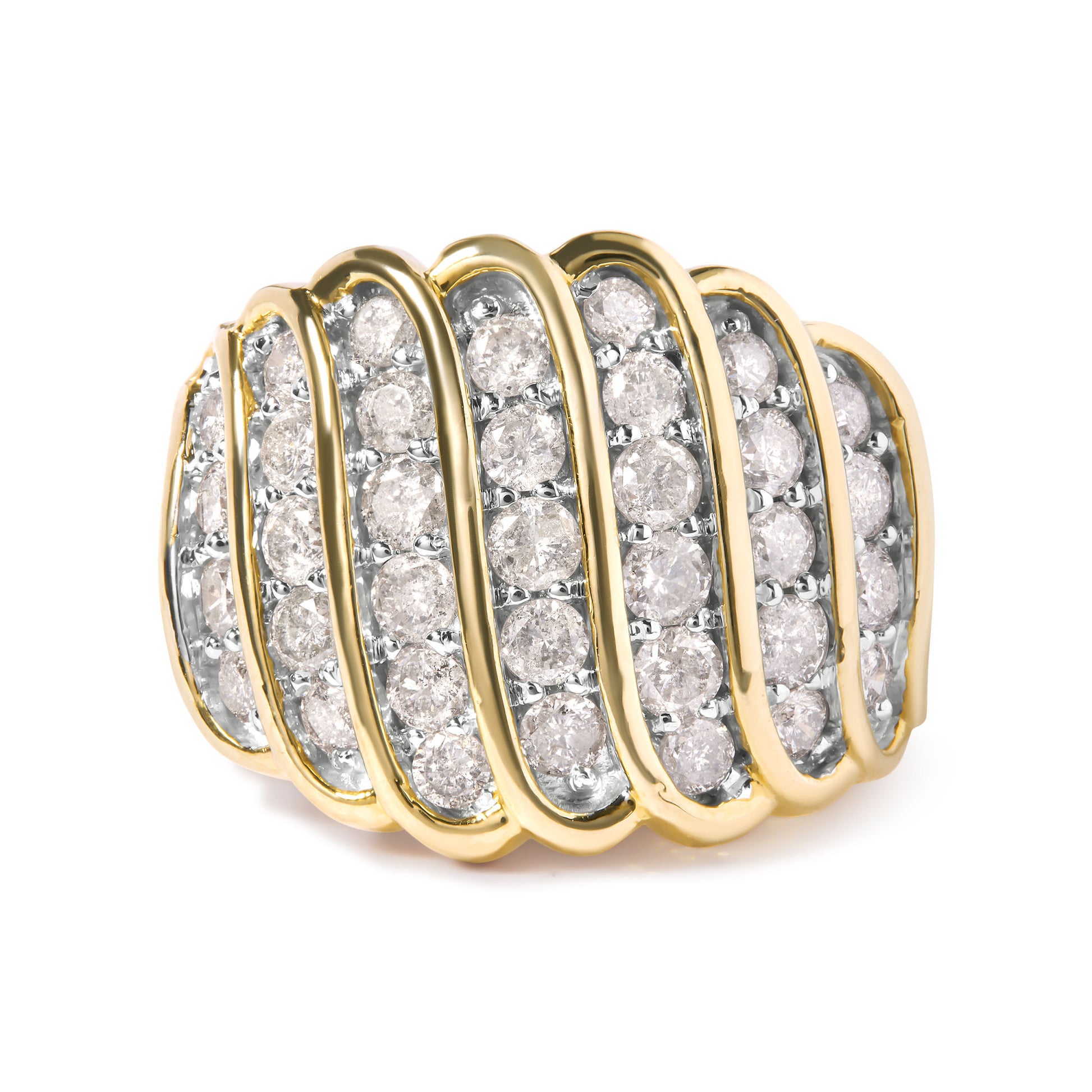 diamond multi row cocktail band ring