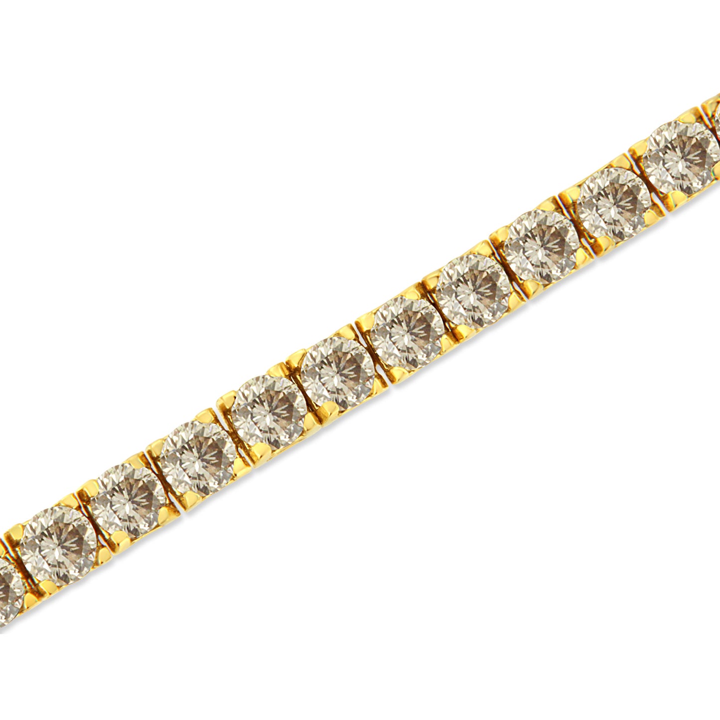 14K Yellow Gold Plated .925 Sterling Silver 8.0 Cttw Diamond Classic Link Tennis Bracelet (K-L Color, I2-I3 Clarity) - 7-1/4"