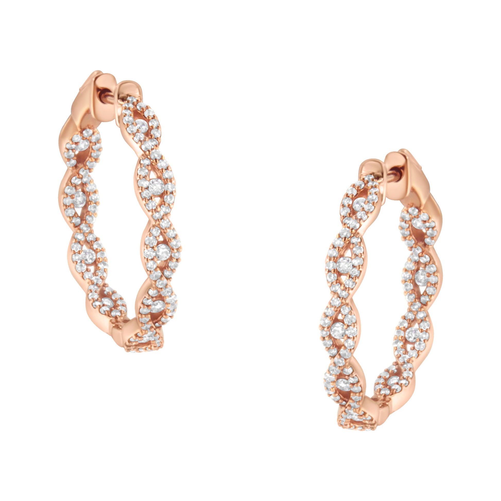 10k rose gold diamond earrings