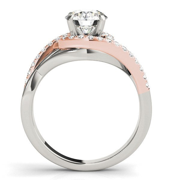 14k white gold bypass engagement ring