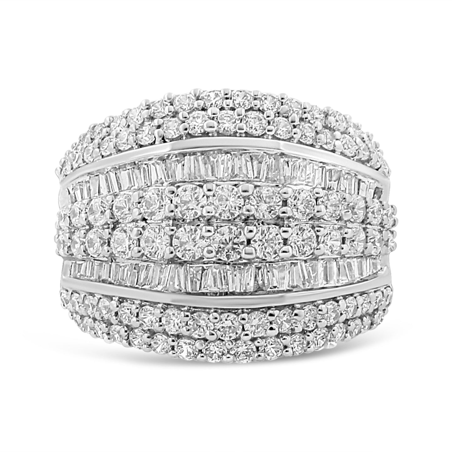 round and baguette cut diamond ring