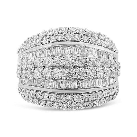 round and baguette cut diamond ring