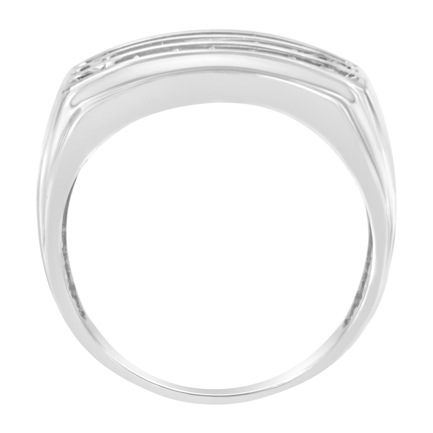 14K White Gold Men's Diamond Channel Set Band Ring (1 cttw, H-I Color, SI2-I1 Clarity)