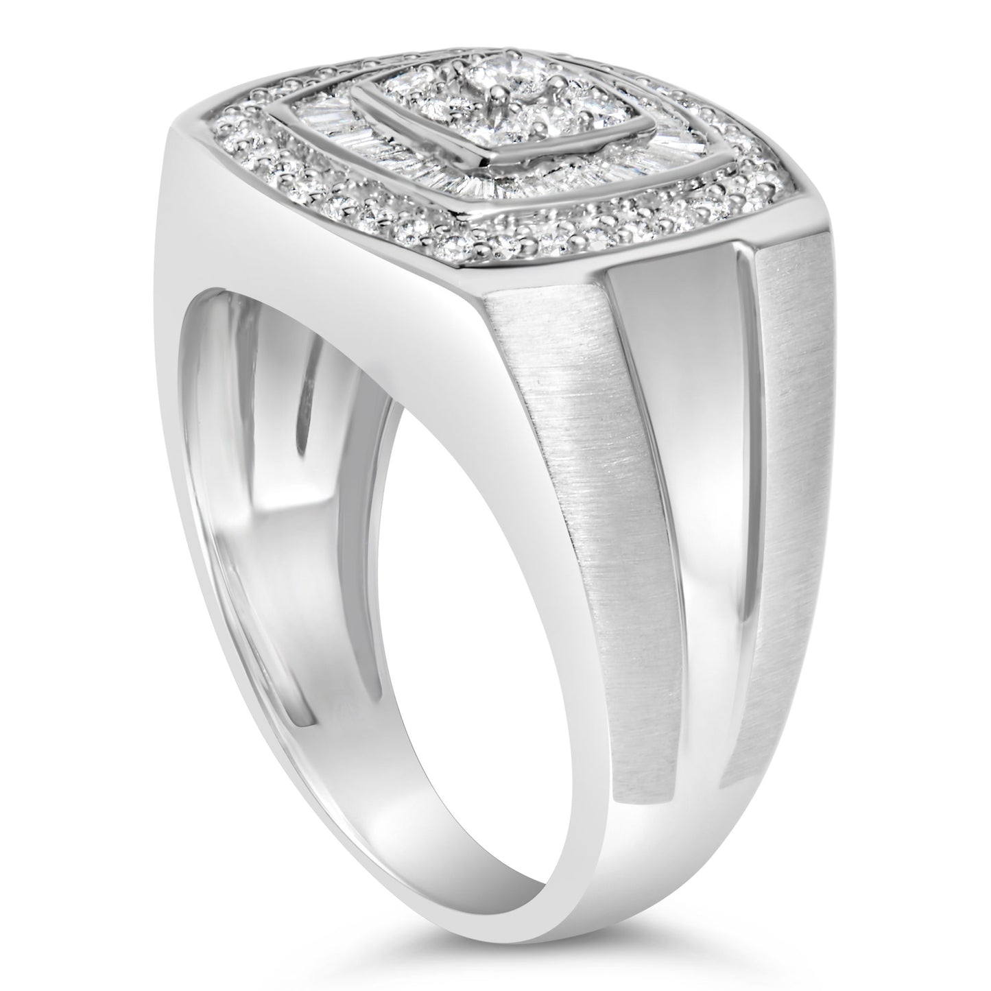 14K White Gold Men's Diamond Band Ring (1 cttw, H-I Color, SI1-I2 Clarity)