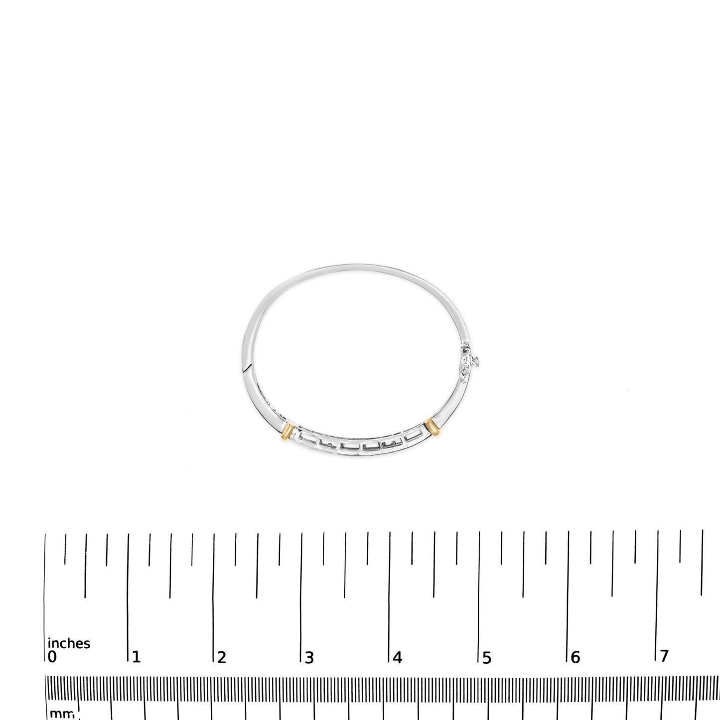 14K Two-Toned Gold Princess Cut Diamond Fashion Bangle (1 cttw, H-I Color, SI1-SI2 Clarity)