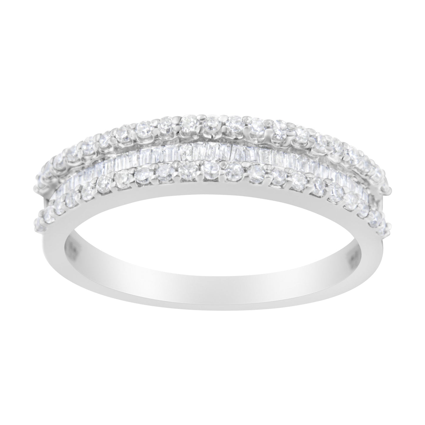 14KT White Gold 1/2 Cttw Diamond Modern Band Ring (H-I Color, SI2-I1 Clarity)