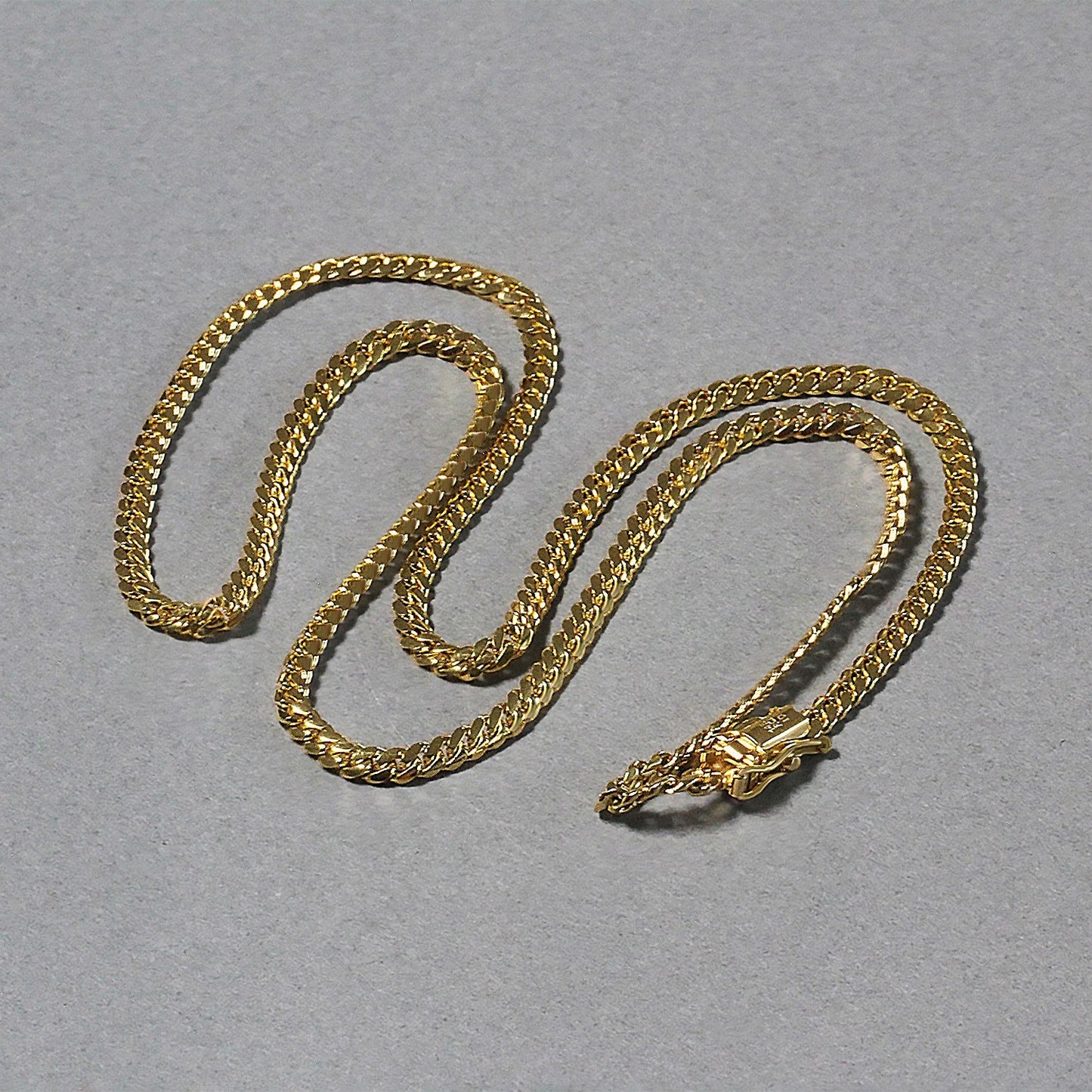 3.2mm 14k Yellow Gold Classic Solid Miami Cuban Chain