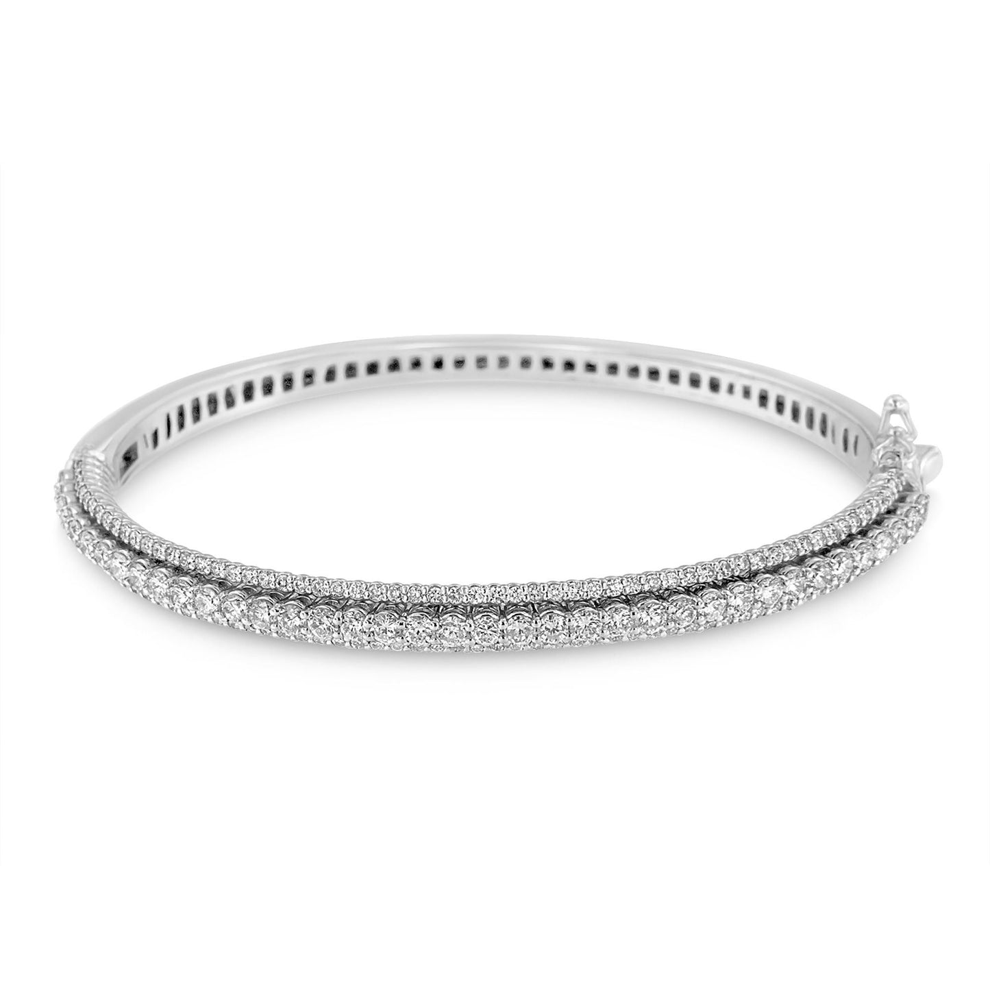 14K White Gold Round-Cut Diamond Bangle (3 cttw, H-I Color, SI1-SI2 Clarity)