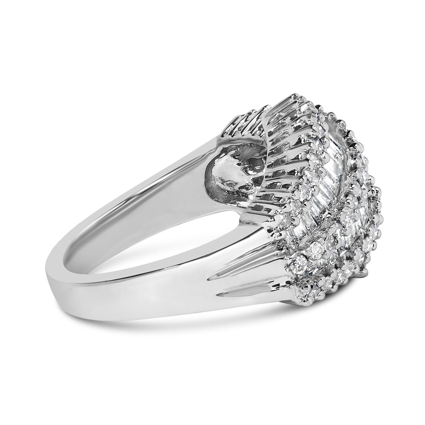 14K White Gold Diamond Cocktail Ring Band (1 3/4 Cttw, H-I Color, SI2-I1 Clarity)