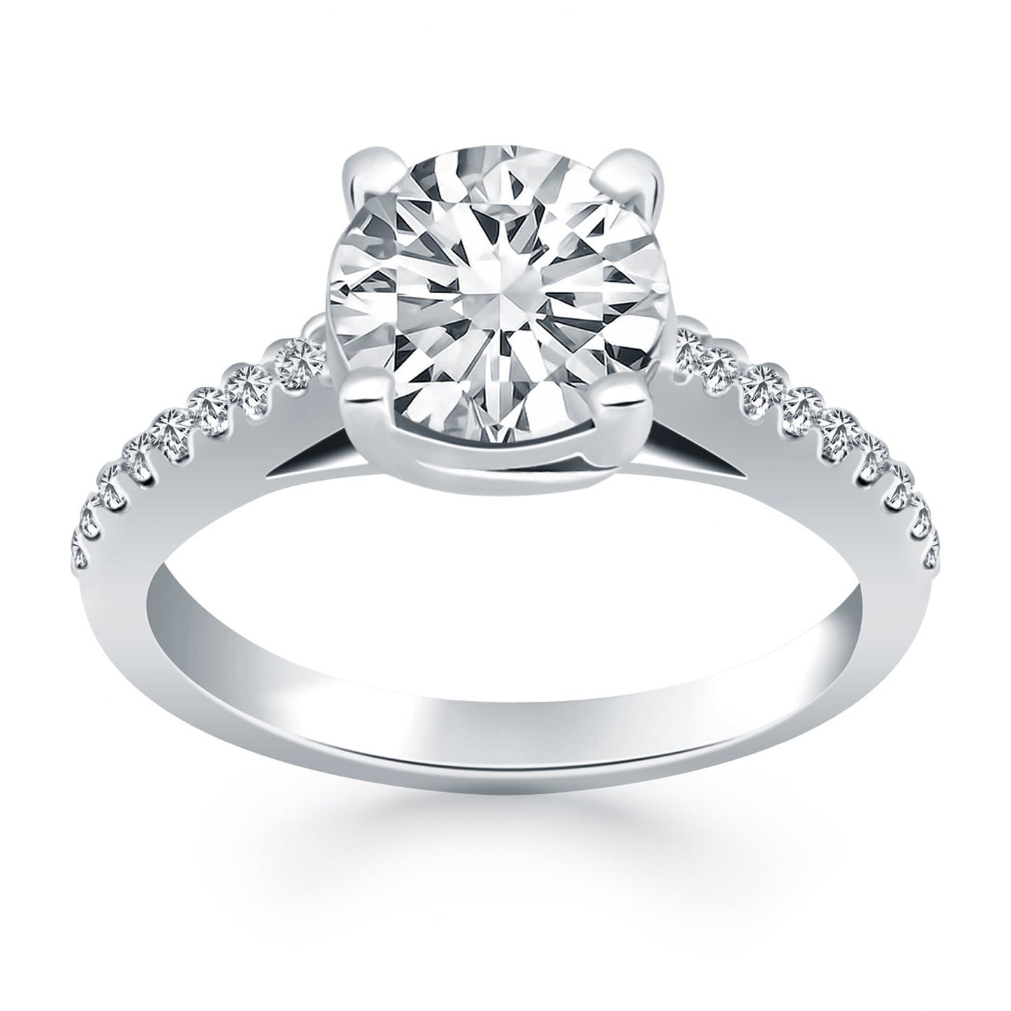 14k White Gold Trellis Diamond Engagement Ring