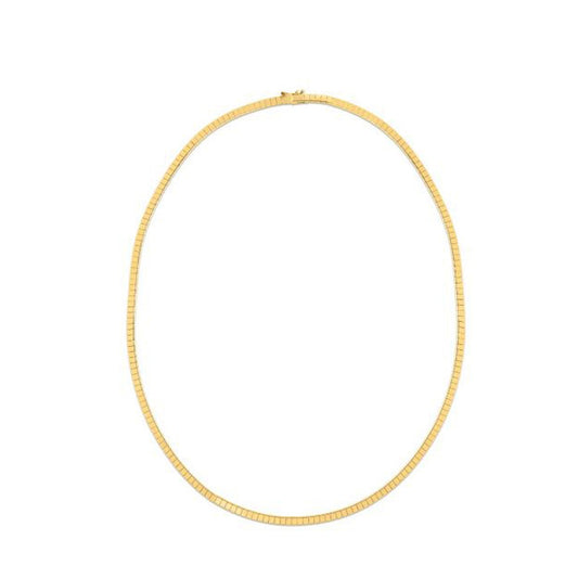 14k Yellow Gold Brick Omega Necklace