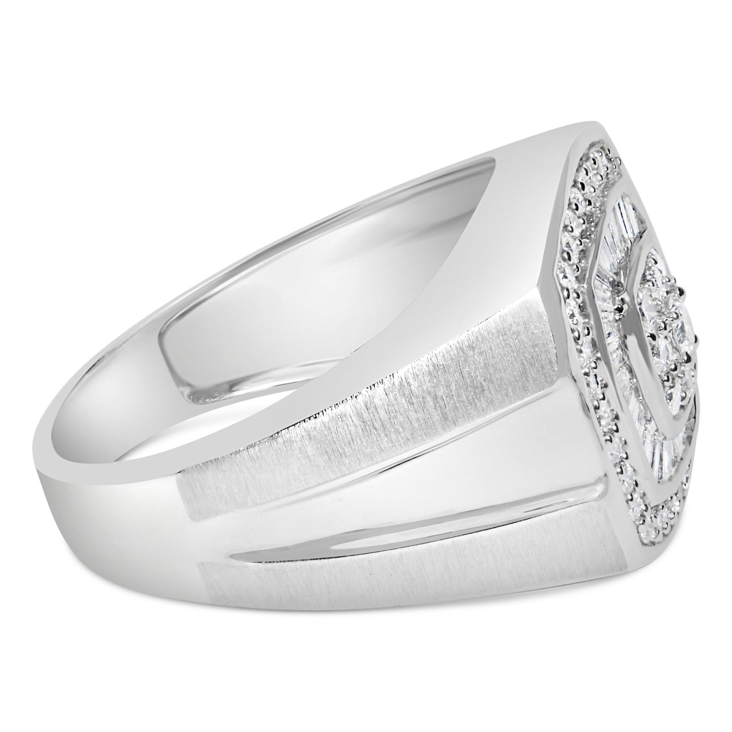 14K White Gold Men's Diamond Band Ring (1 cttw, H-I Color, SI1-I2 Clarity)