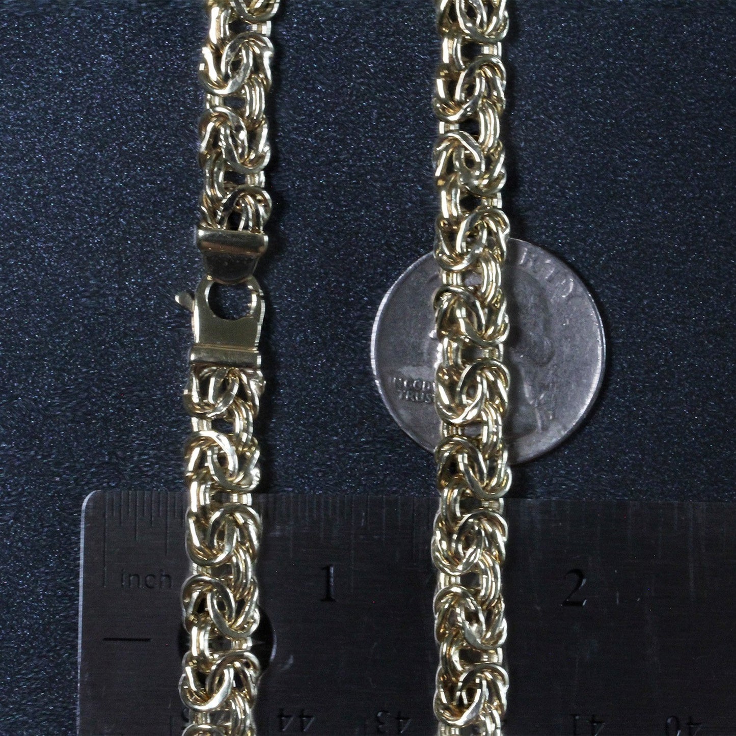 14k Yellow Gold Byzantine Motif Chain Necklace