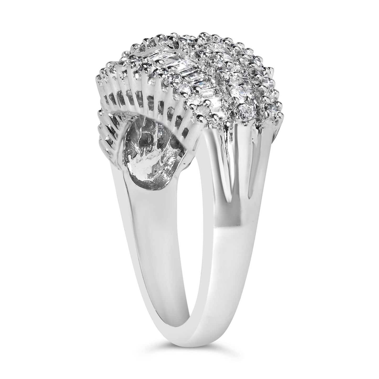 14K White Gold Diamond Cocktail Ring Band (1 3/4 Cttw, H-I Color, SI2-I1 Clarity)