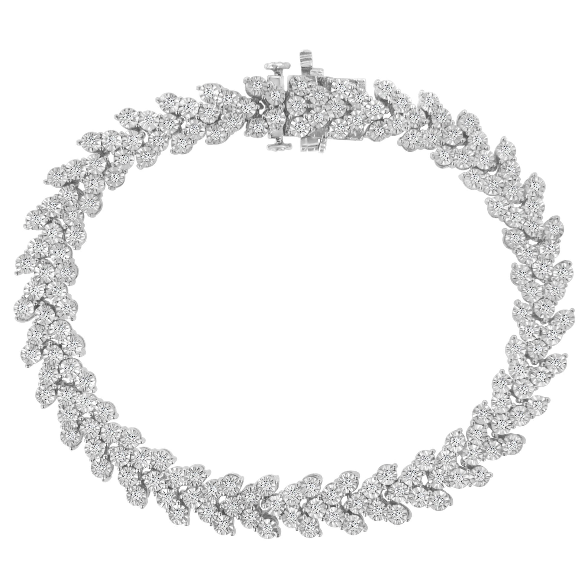 miracle set diamond laurel wreath link bracelet