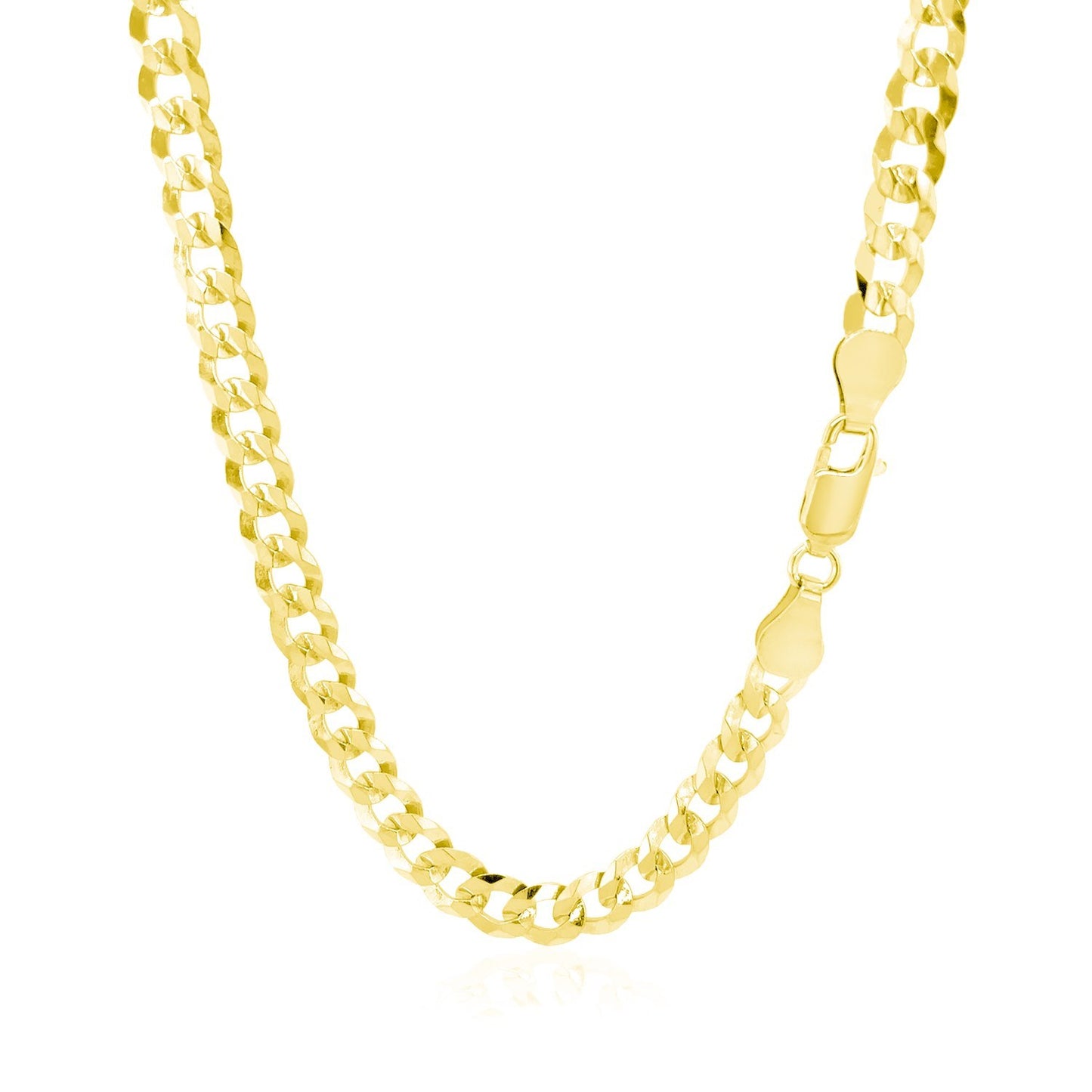 5.7mm 14k Yellow Gold Solid Curb Chain