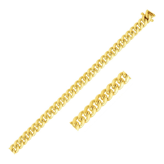 6.0mm 14k Yellow Gold Classic Miami Cuban Solid Chain