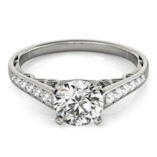 14k White Gold Cathedral Design Diamond Engagement Ring (1 1/4 cttw)